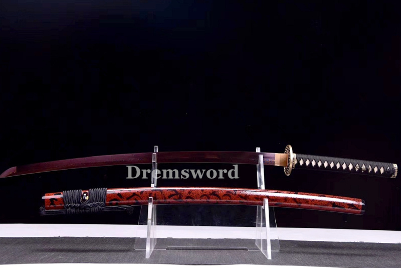 Handmade damascus folded steel  japanese samurai katana battle ready  real sharp sword  Drem397.