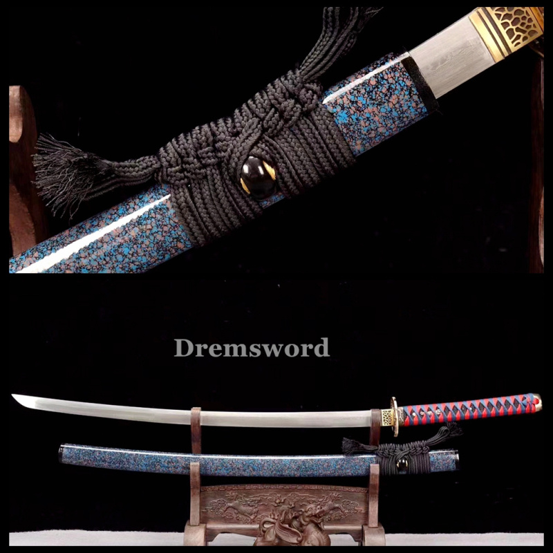 Handmade damascus folded steel  japanese samurai katana battle ready sharp sword  real Drem3101.