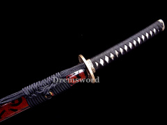 Handmade damascus folded steel japanese samurai katana Shinogi Zukuri battle ready real sharp red blade