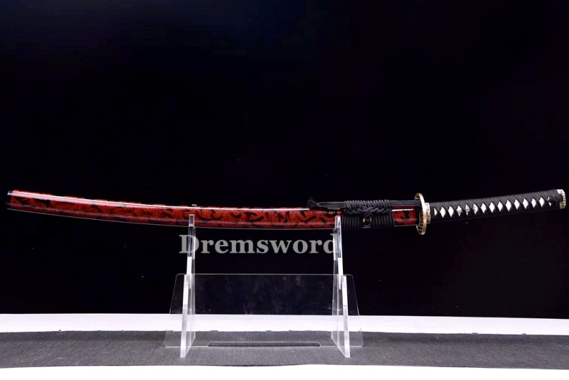 Handmade damascus folded steel  japanese samurai katana battle ready  real sharp sword  Drem397.