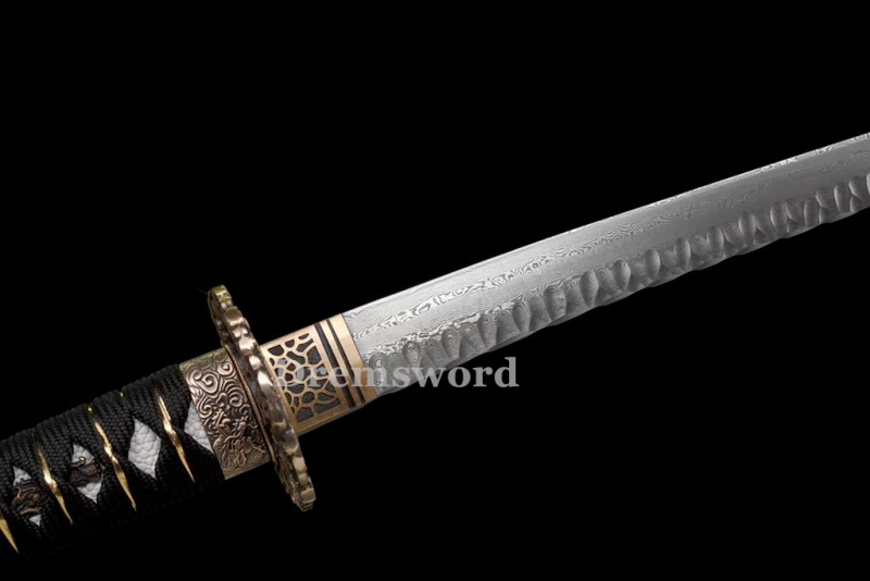 Handmade damascus folded steel  japanese samurai katana battle ready  real sharp sword  Drem396.