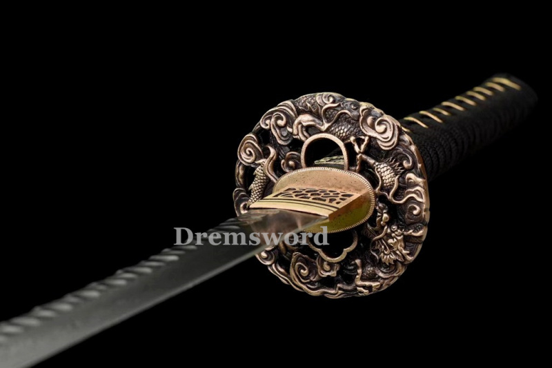 Handmade damascus folded steel  japanese samurai katana battle ready  real sharp sword  Drem396.