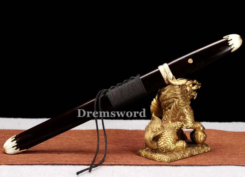 High quality Clay tempered T10 steel tanto Chinese tang dynasty dao Shirasaya sword full tang sharp Drem6209