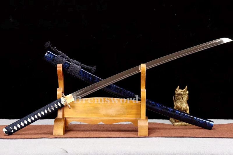 High Quality Clay tempered T10 Steel Japanese Samurai Katana Sword Real hamon full tang battle ready sharp Drem6207