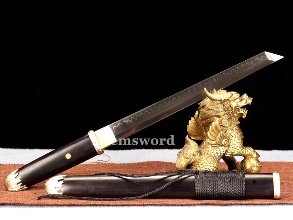 High quality Clay tempered T10 steel tanto Chinese tang dynasty dao Shirasaya sword full tang sharp Drem6209