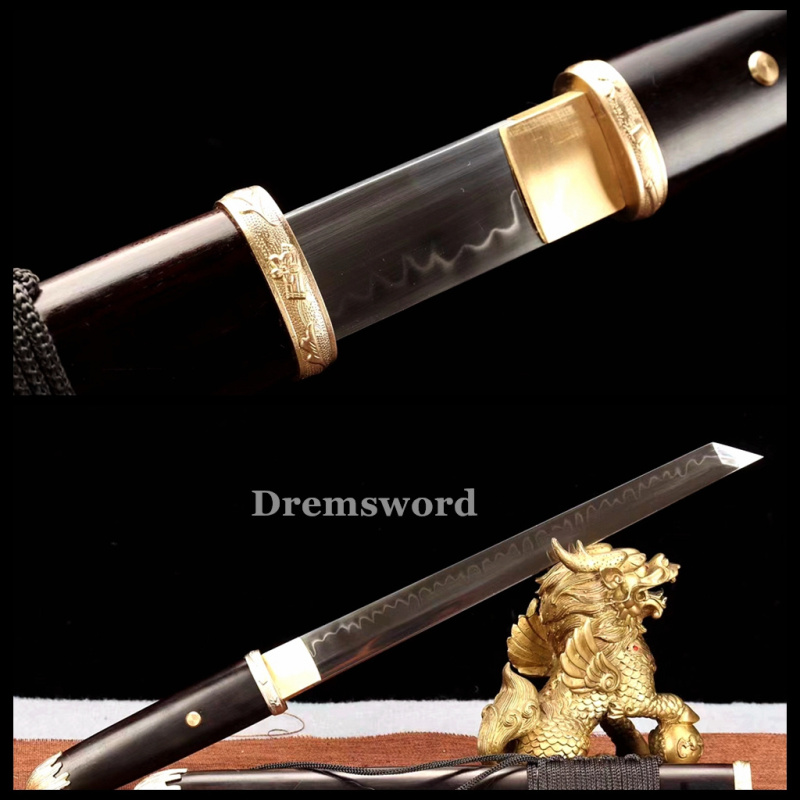 High quality Clay tempered T10 steel tanto Chinese tang dynasty dao Shirasaya sword full tang sharp Drem6209