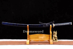 High Quality Clay tempered T10 Steel Japanese Samurai Katana Sword Shinogi Zukuri full tang battle ready sharp blue.