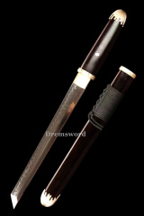 High quality Clay tempered T10 steel tanto Chinese tang dynasty dao black Shirasaya sword Shinogi Zukuri full tang sharp.