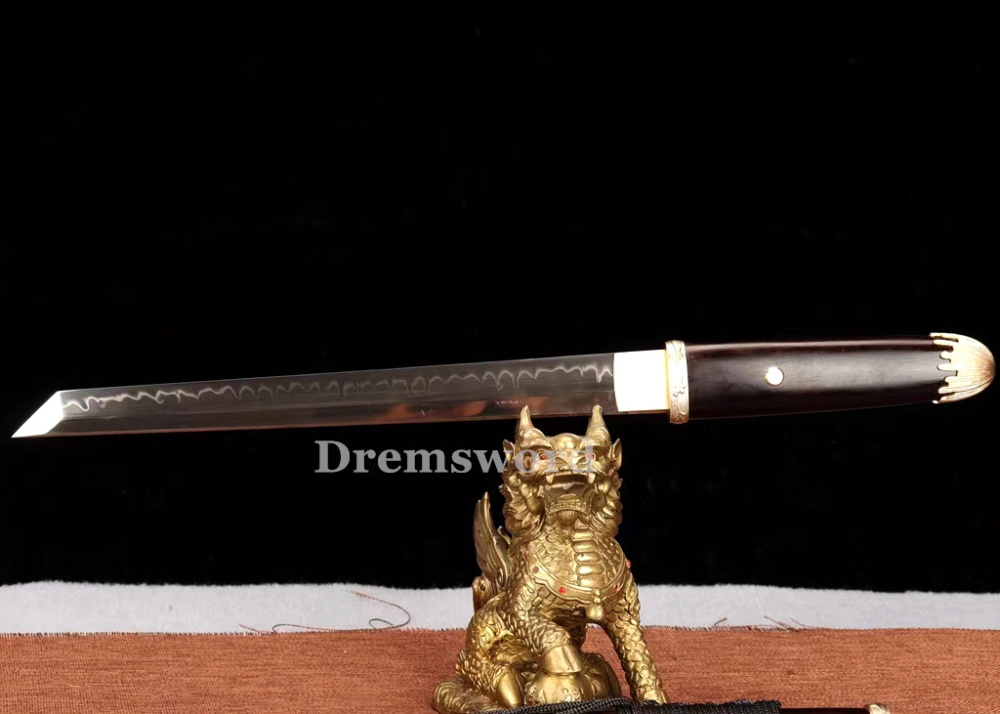 High quality Clay tempered T10 steel tanto Chinese tang dynasty dao Shirasaya sword full tang sharp Drem6209