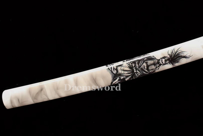 High Quality Clay tempered T10 Steel Japanese Samurai Katana Sword Real hamon full tang battle ready sharp Drem6206