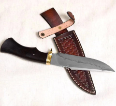 High quality Clay tempered T10 steel handmade black Short Knife tanto sword Hira Zukuri full tang sharp.