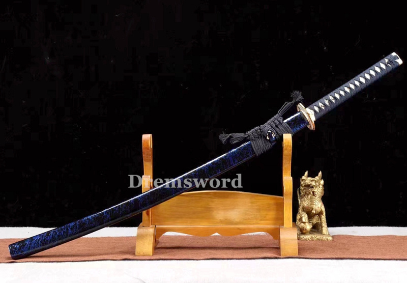 High Quality Clay tempered T10 Steel Japanese Samurai Katana Sword Real hamon full tang battle ready sharp Drem6207