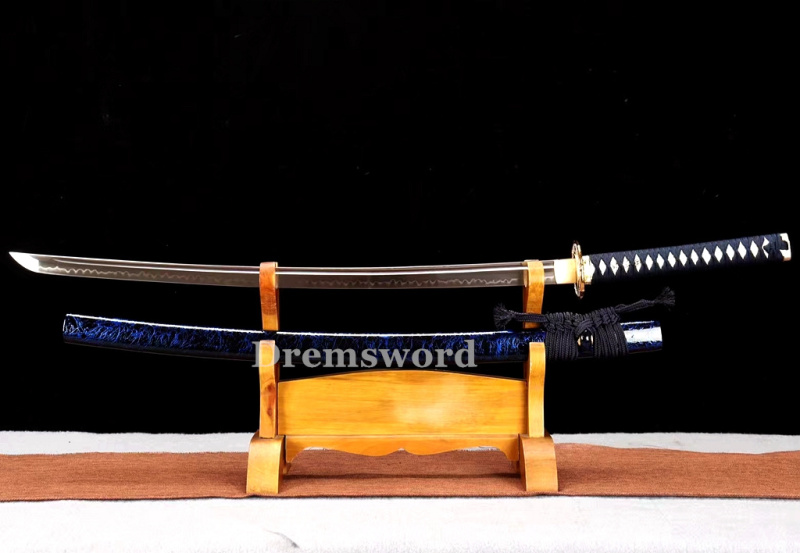 High Quality Clay tempered T10 Steel Japanese Samurai Katana Sword Real hamon full tang battle ready sharp Drem6207