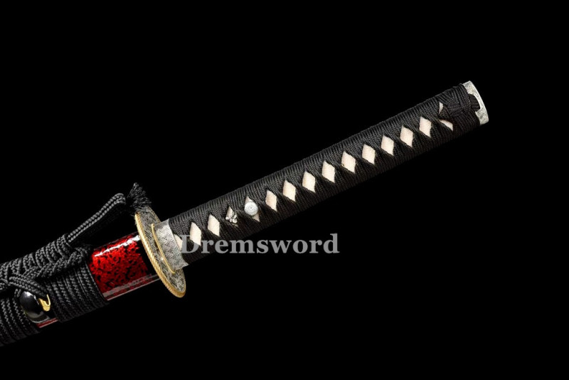 Handmade Clay tempered T10 Steel Japanese Samurai Katana Sword  full tang battle ready sharp Real hamon Drem6201