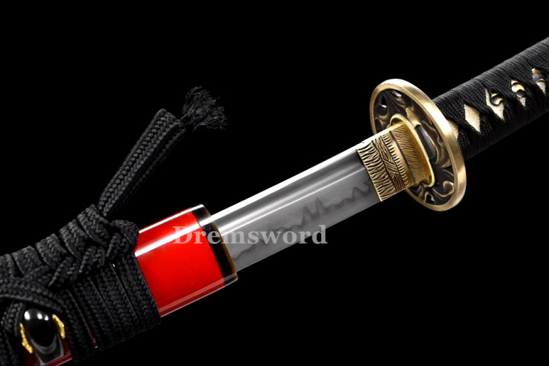 Handmade Clay tempered T10 Steel Japanese Samurai Katana Sword  full tang battle ready sharp Real hamon Drem6202