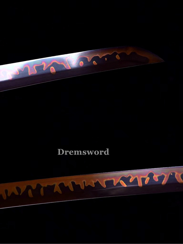 Handmade Clay tempered T10 Steel Japanese Samurai Katana Sword  full tang battle ready sharp Real hamon Drem6203