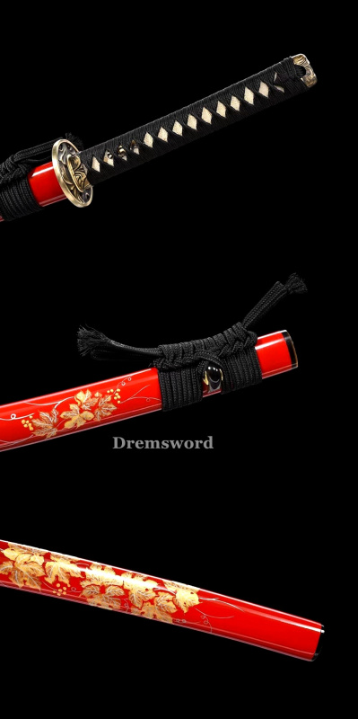 Handmade Clay tempered T10 Steel Japanese Samurai Katana Sword  full tang battle ready sharp Real hamon Drem6202