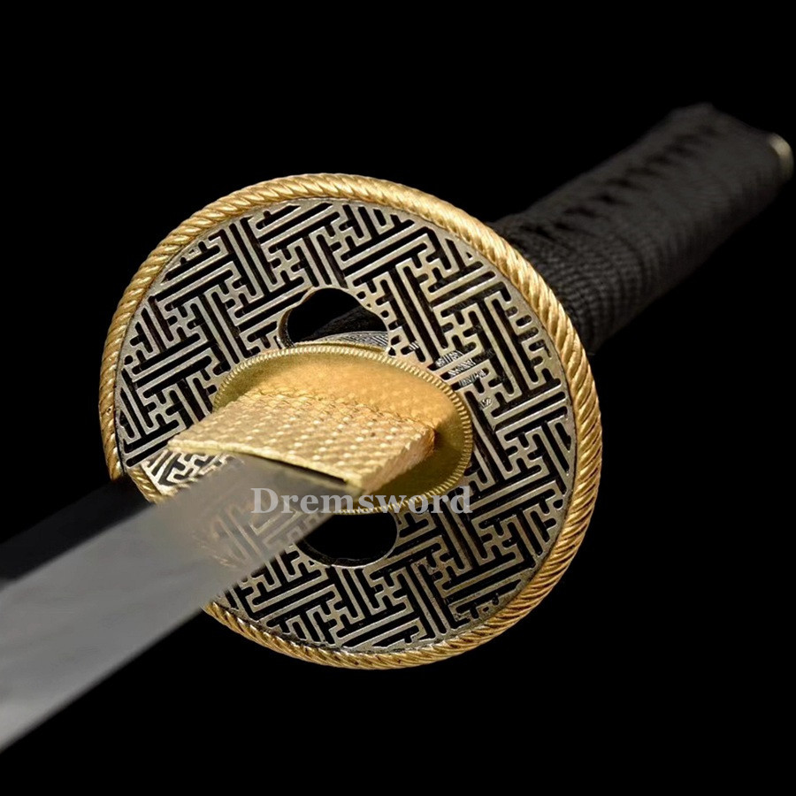 Handmade Clay tempered T10 Steel Japanese Samurai Katana Sword  full tang battle ready sharp Real hamon Drem6201