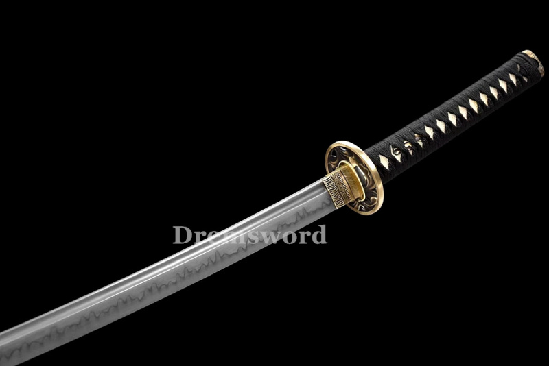 Handmade Clay tempered T10 Steel Japanese Samurai Katana Sword  full tang battle ready sharp Real hamon Drem6202