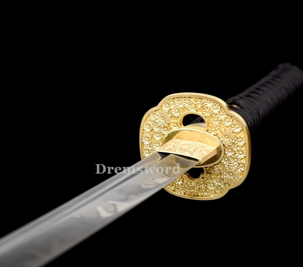 Handmade Clay tempered T10 Steel Japanese Samurai Katana Sword  full tang battle ready sharp Real hamon.Drem6200