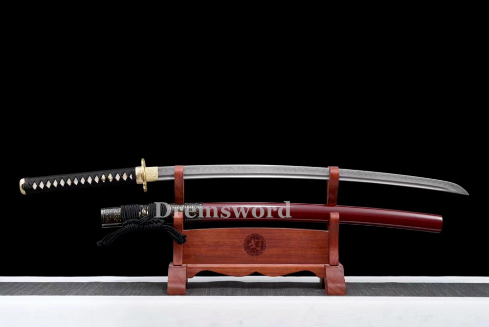 Handmade Clay tempered T10 Steel Japanese Samurai Katana Sword  full tang battle ready sharp Real hamon.Drem6200