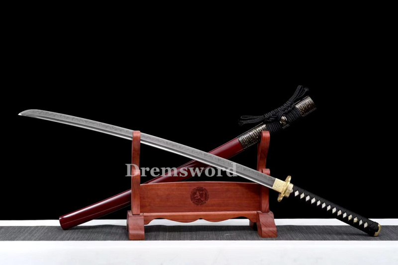 Handmade Clay tempered T10 Steel Japanese Samurai Katana Sword  full tang battle ready sharp Real hamon.Drem6200