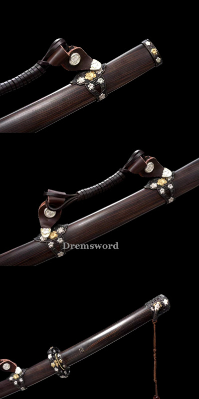 Hand made Folded steel clay tempered Japanese Samurai Sword Tachi sharp blade Drem756