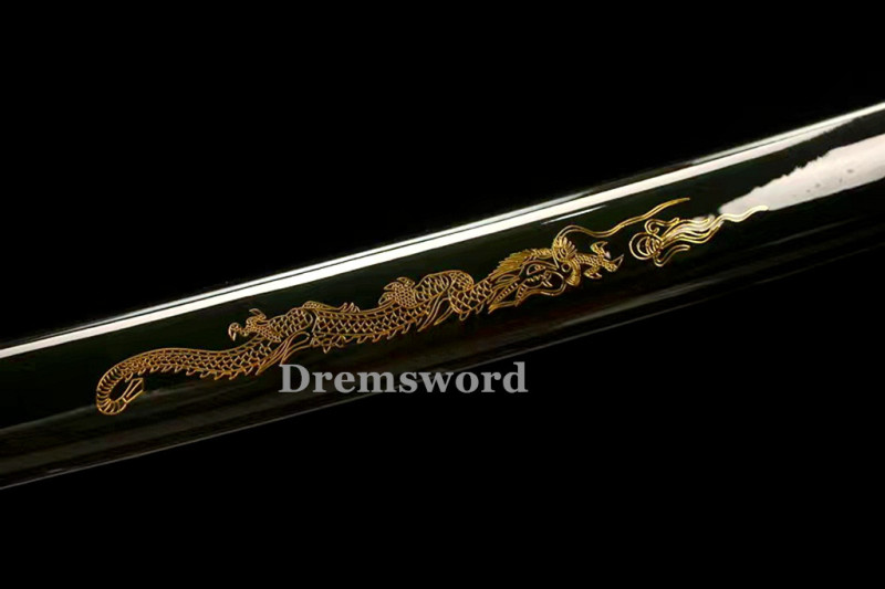 Hand made Folded steel clay tempered Japanese Samurai Sword Katana sharp blade Drem 758