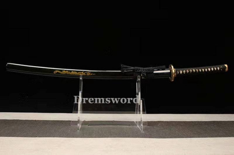Hand made Folded steel clay tempered Japanese Samurai Sword Katana sharp blade Drem 758