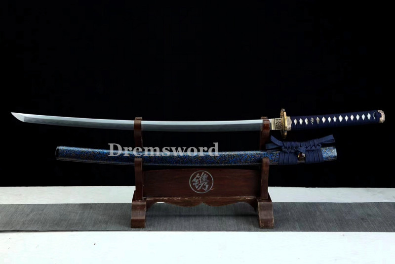 Hand made Folded steel clay tempered Japanese Samurai Sword Katana sharp blade Drem 759