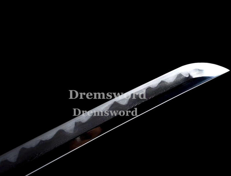 Hand made Folded steel clay tempered Japanese Samurai Sword Wakizashi sharp blade Drem 761