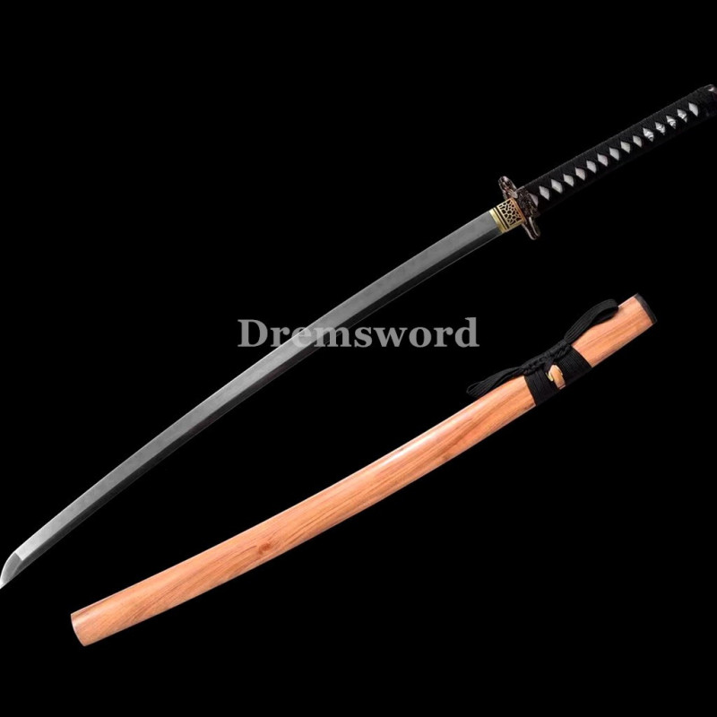 Hand made Folded steel clay tempered Japanese Samurai Sword Katana sharp blade Drem 764