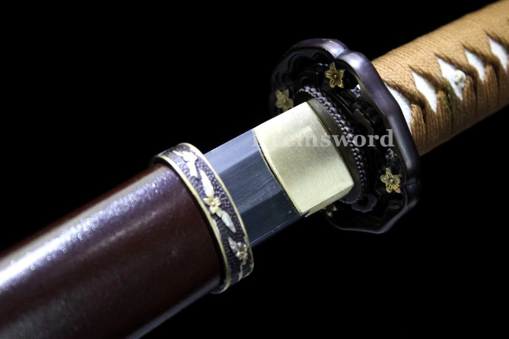 Hand made Folded steel clay tempered Japanese 98 军刀Samurai Sword Katana sharp blade Drem 763