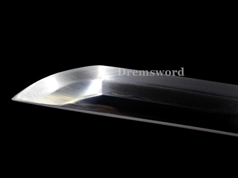 Hand made Folded steel clay tempered Japanese 98 军刀Samurai Sword Katana sharp blade Drem 763