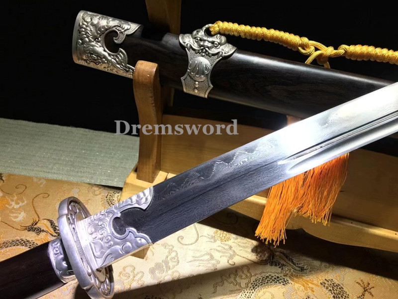 Hand made Folded steel clay tempered Chinese Qing Dynasty Dao  Sword  sharp blade Drem 765