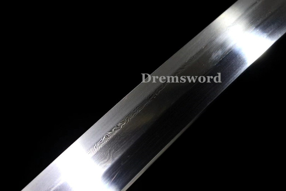 Hand made Folded steel clay tempered Japanese 98 军刀Samurai Sword Katana sharp blade Drem 763