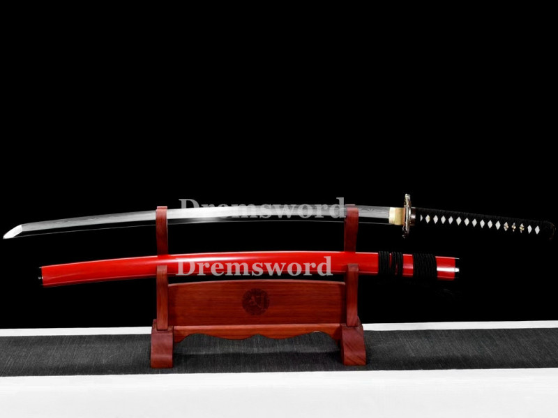 Hand made Folded steel clay tempered Japanese Samurai Sword Katana sharp blade Drem 760