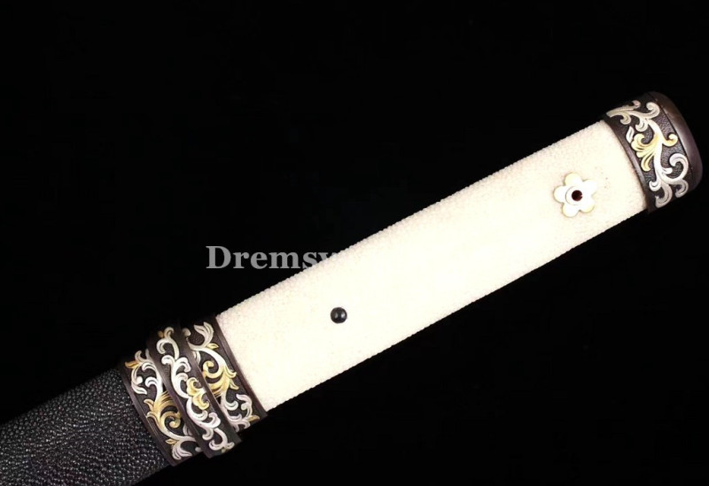 Hand made Folded steel clay tempered Japanese Samurai Sword Wakizashi sharp blade Drem 762