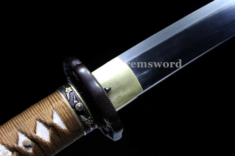 Hand made Folded steel clay tempered Japanese 98 军刀Samurai Sword Katana sharp blade Drem 763