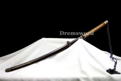 Handmade Folded steel clay tempered Shinogi Zukuri Japanese 98 军刀 Samurai Sword Katana brown sharp blade