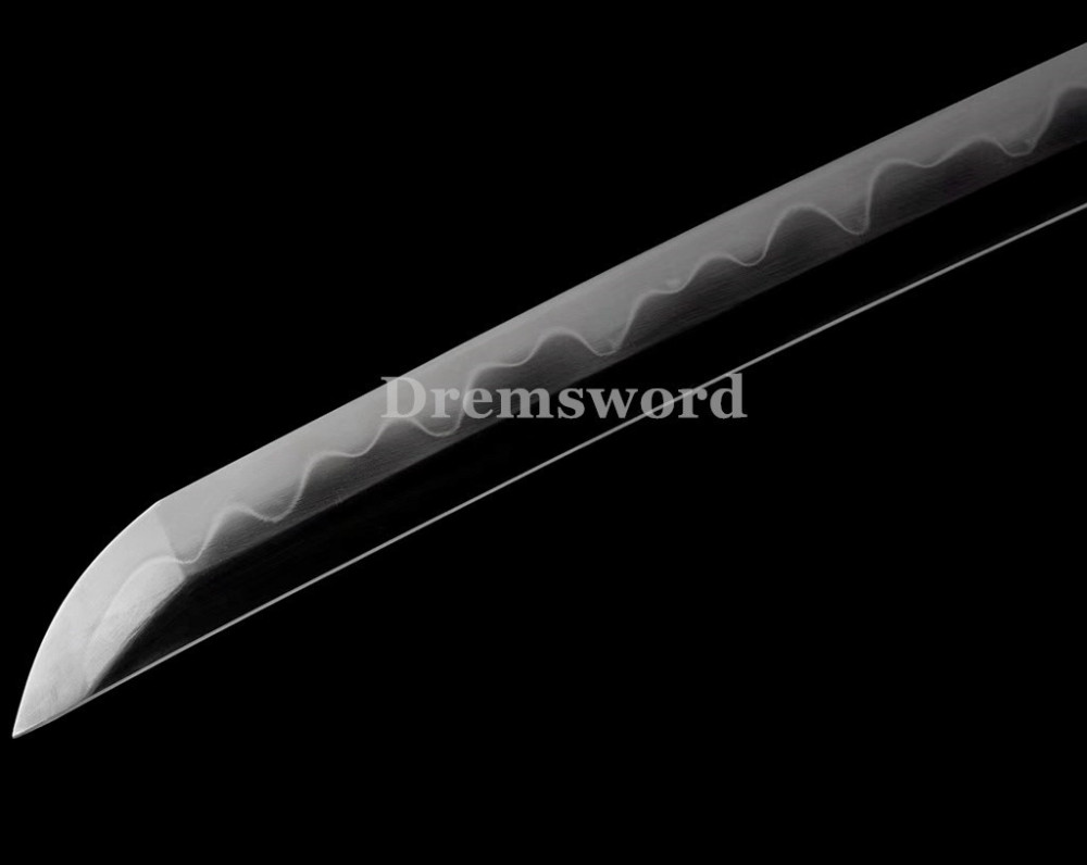Hand made Folded steel clay tempered Japanese katana samurai Sword  sharp blade Drem 766