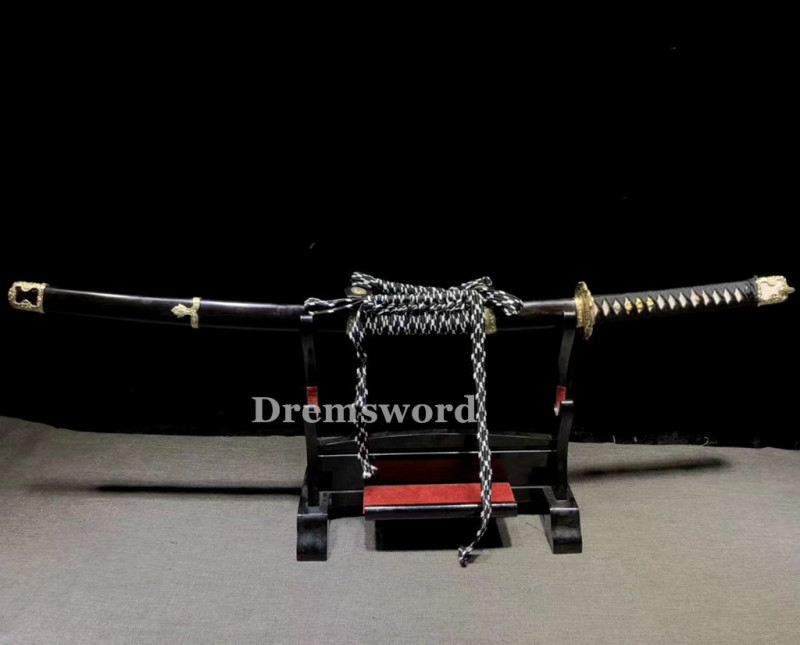 Hand made Folded steel clay tempered Tachi Japanese  samurai Sword  sharp blade Drem 771