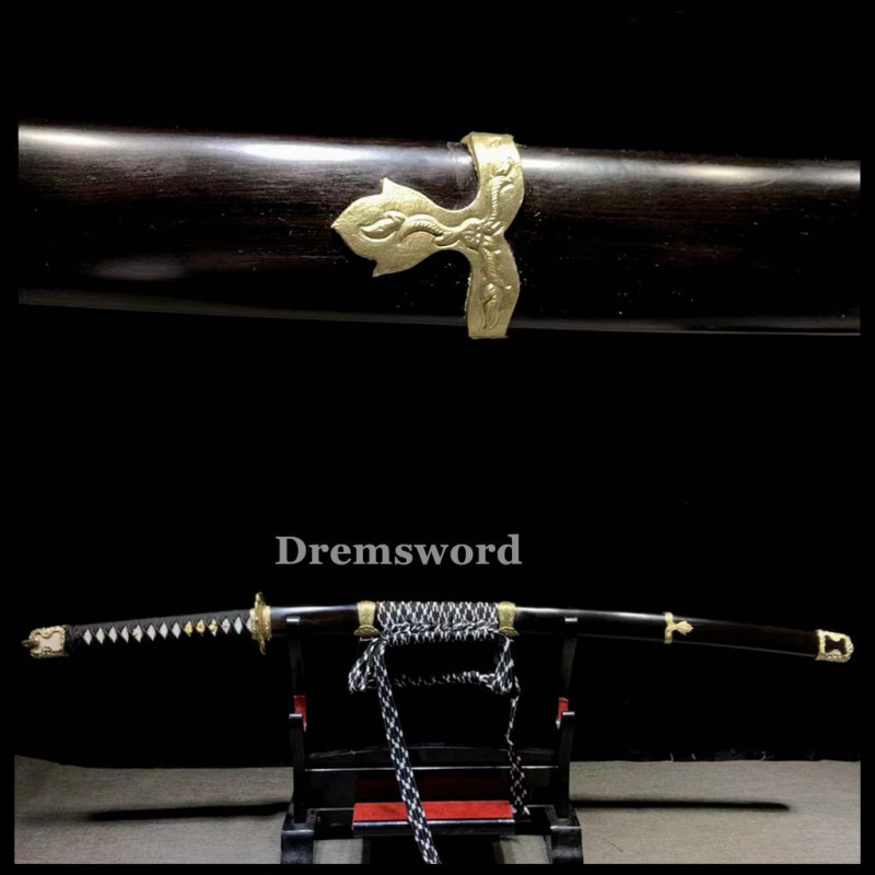 Hand made Folded steel clay tempered Tachi Japanese  samurai Sword  sharp blade Drem 771