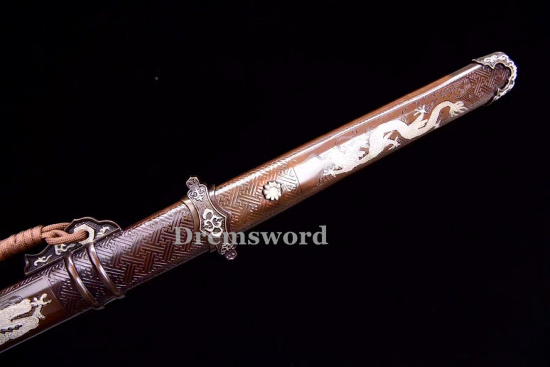 Hand made Folded steel clay tempered Chinese Tang Dynasty dao  Sword  battle ready sharp blade Drem 768