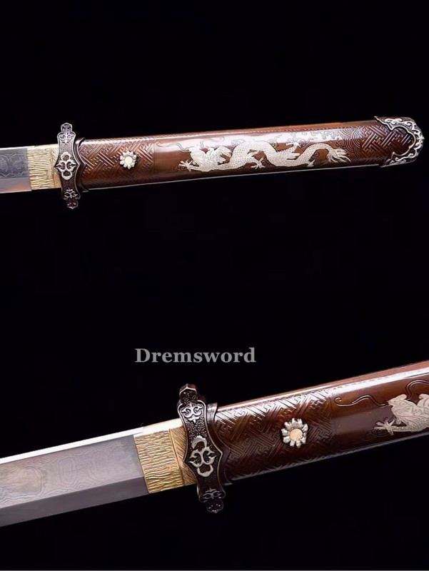 Hand made Folded steel clay tempered Chinese Tang Dynasty dao  Sword  battle ready sharp blade Drem 768