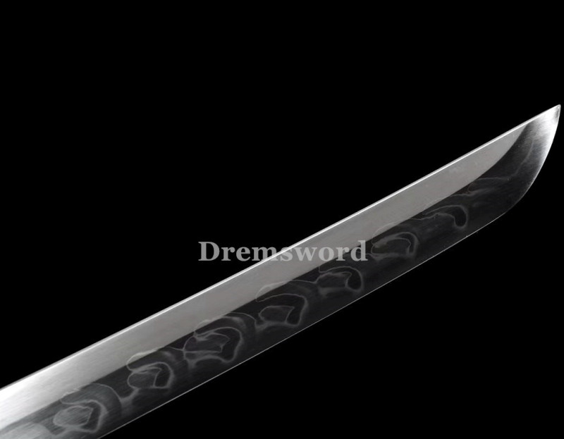 Handmade Clay tempered T10 Steel Japanese Samurai Katana Sword  full tang sharp Real hamon.Drem6215