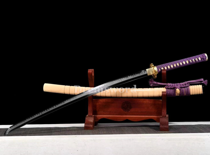 Handmade Clay tempered T10 Steel Japanese Samurai Katana Sword  full tang sharp Genuine Yokote.Drem6216