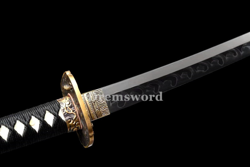 Handmade Clay tempered T10 Steel Japanese Samurai Katana Sword  full tang sharp Real hamon.Drem6215