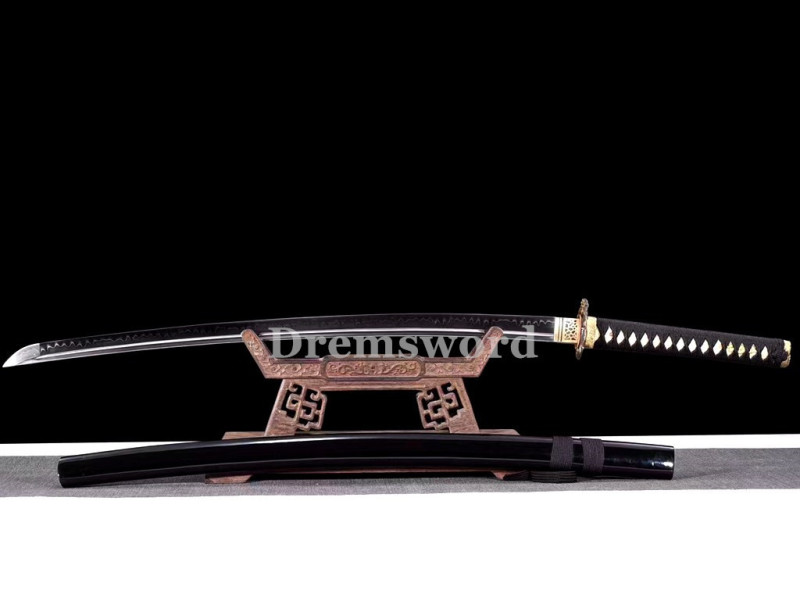 Handmade Clay tempered T10 Steel Japanese Samurai Katana Sword  full tang sharp Real hamon.Drem6214