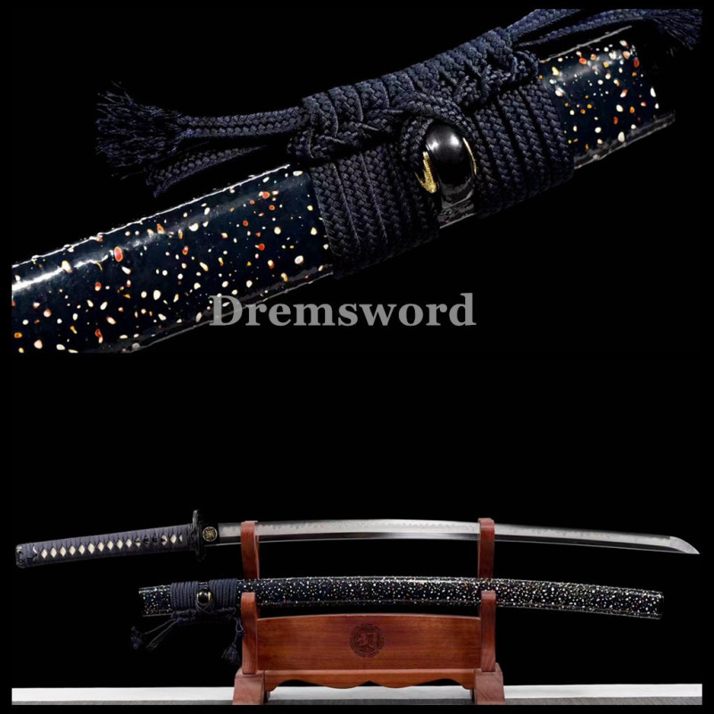 Handmade Clay tempered T10 Steel Japanese Samurai Katana Sword  full tang sharp.Drem6224.